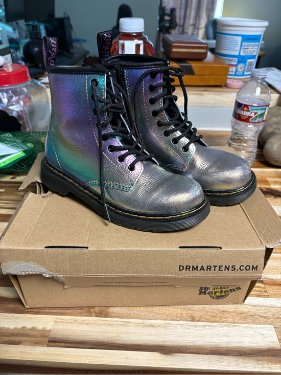 Dr. Martens Other - Dr. Martens Kids Iridescent Rainbow Crinkle Lace-Up Boots